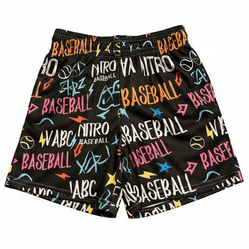 NITRO Retro Sketch Baseball Mesh Shorts